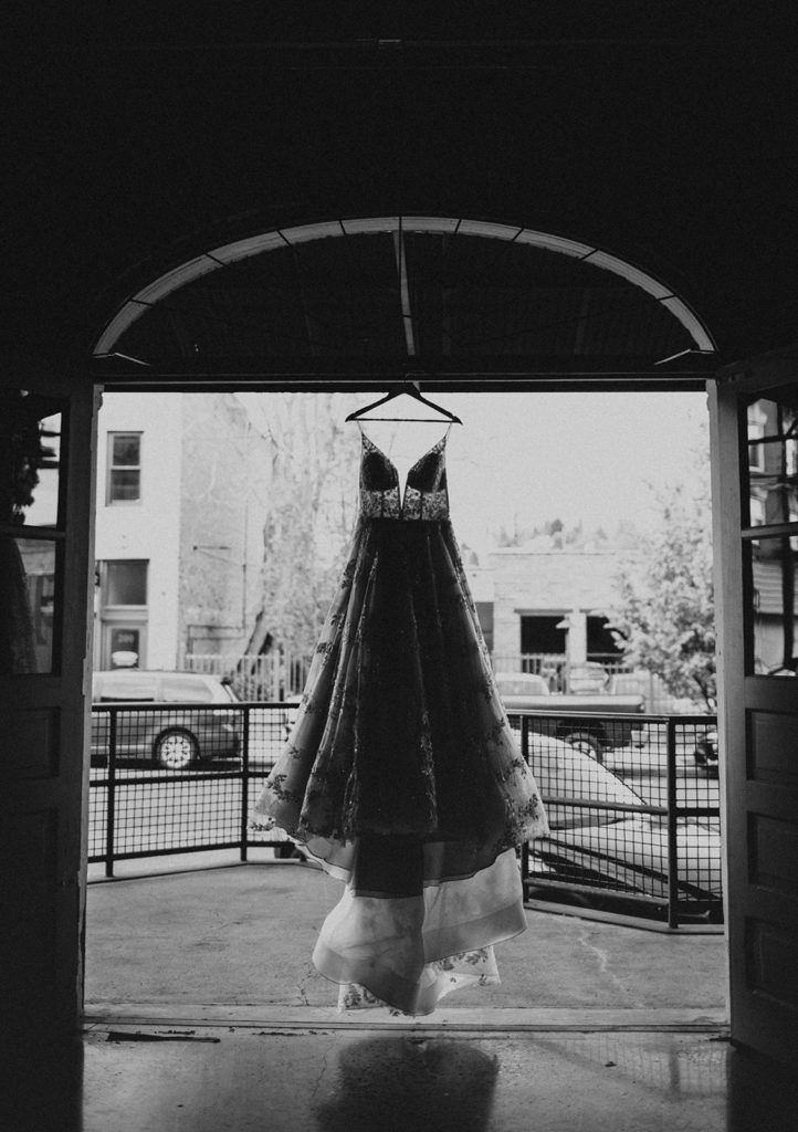 indoor wedding bridal gown