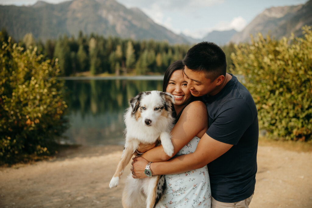couples session at gold creek pond