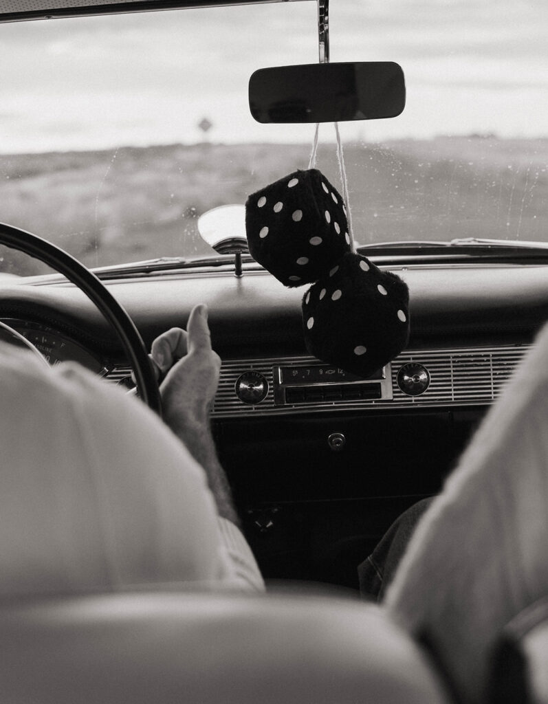 Vintage car dice details.