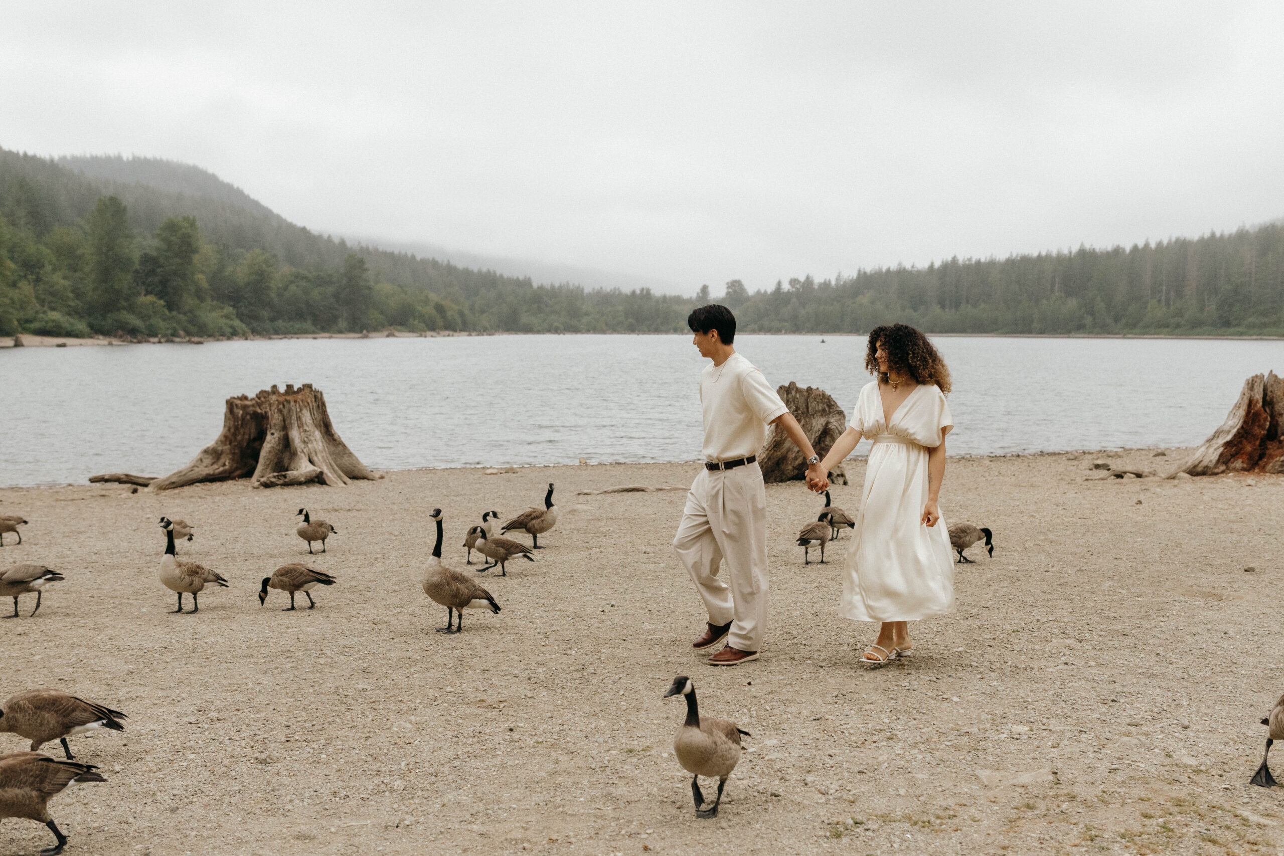 Film Photo of couple for engagements at Rattlesnake Lake
