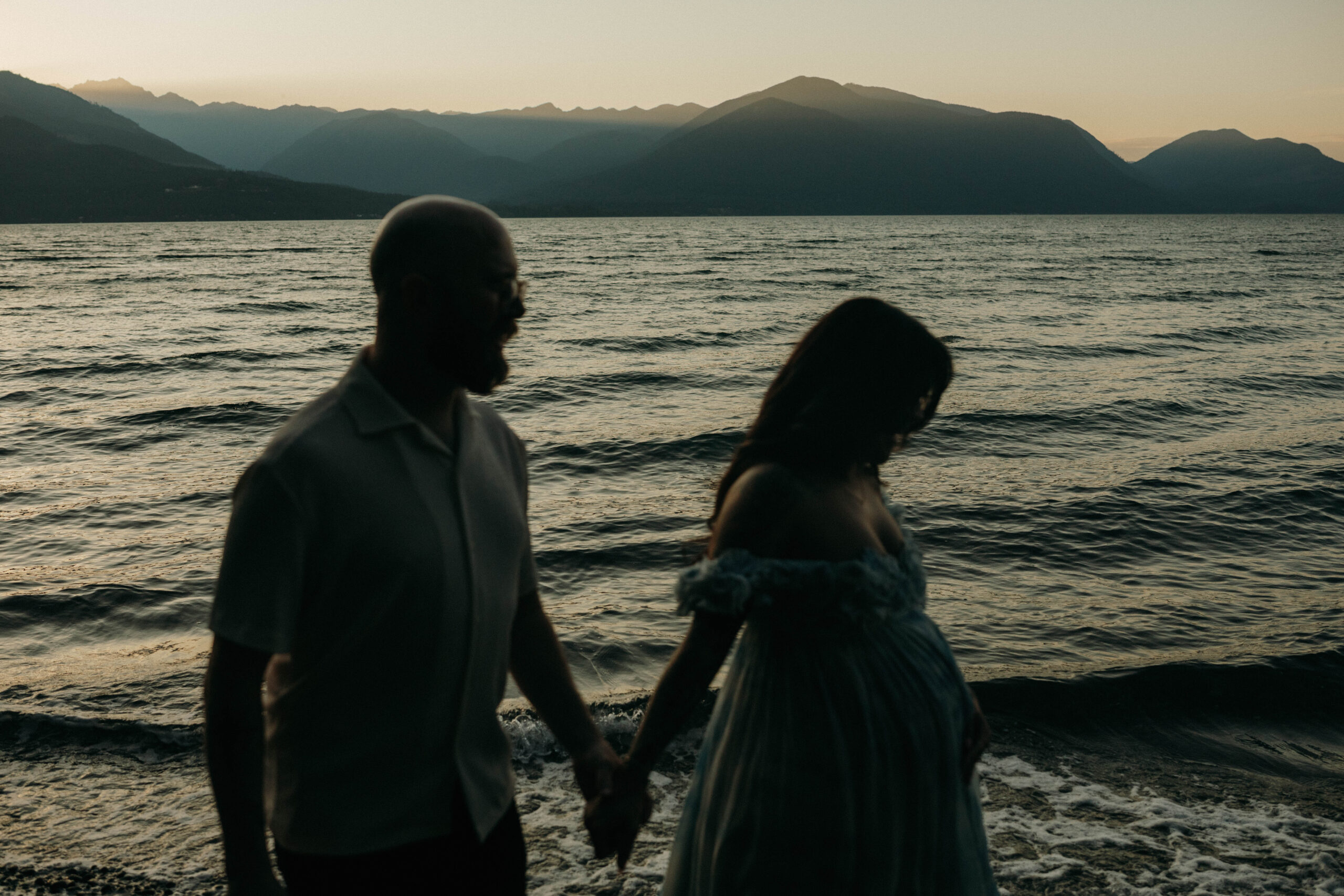Golden hour maternity session at Scenic Beach State Park